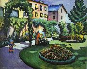 August Macke The Mackes' Garden at Bonn oil painting on canvas